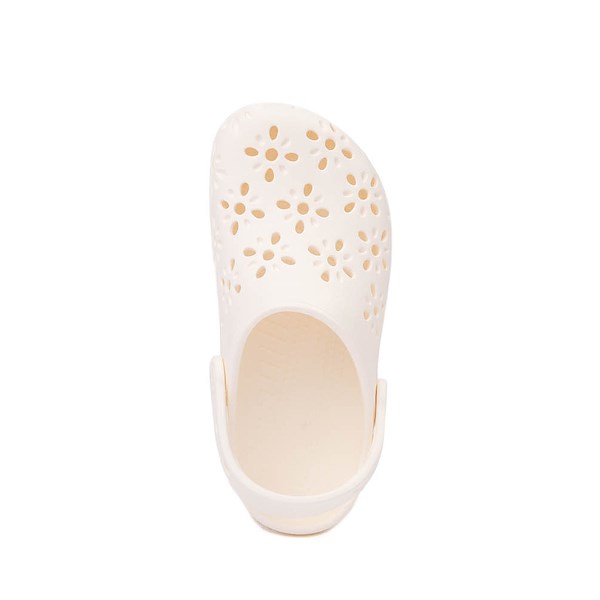 alternate view Crocs Classic Floral Cut-Out Clog - Little Kid / Big Kid - ChalkALT2