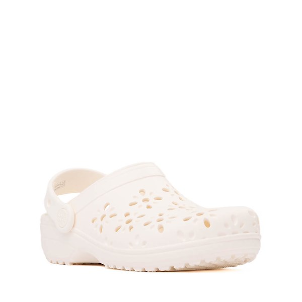 alternate view Crocs Classic Floral Cut-Out Clog - Little Kid / Big Kid - ChalkALT5