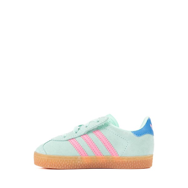 alternate view adidas Gazelle Comfort Closure Athletic Shoe - Baby / Toddler - Clear Mint / Bliss Pink / Bright BlueALT1