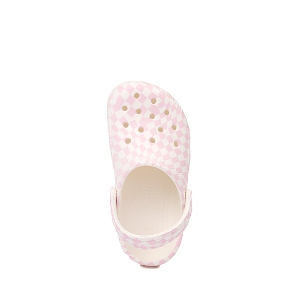 alternate view Crocs Classic Warped Checker Clog - Baby / Toddler - White / PinkALT2