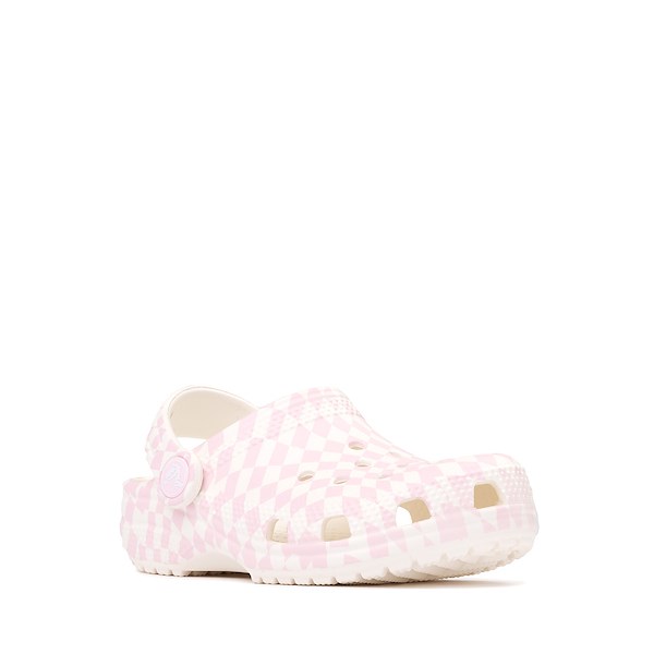 alternate view Crocs Classic Warped Checker Clog - Baby / Toddler - White / PinkALT5