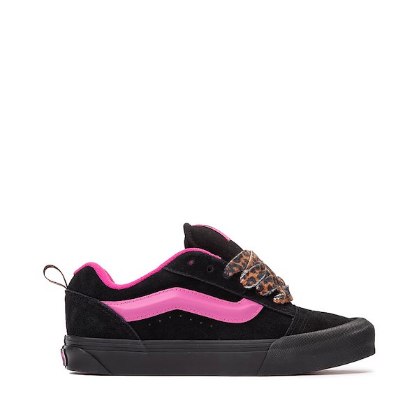 Vans Knu Skool Skate Shoe - Black / Pink / Leopard