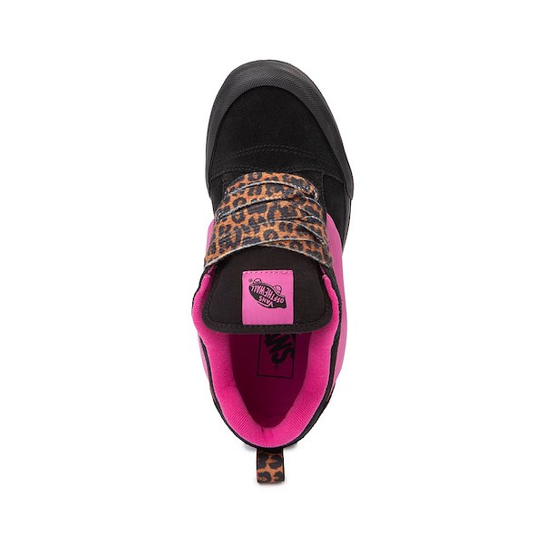 Vans Knu Skool Skate Shoe - Black / Pink / Leopard