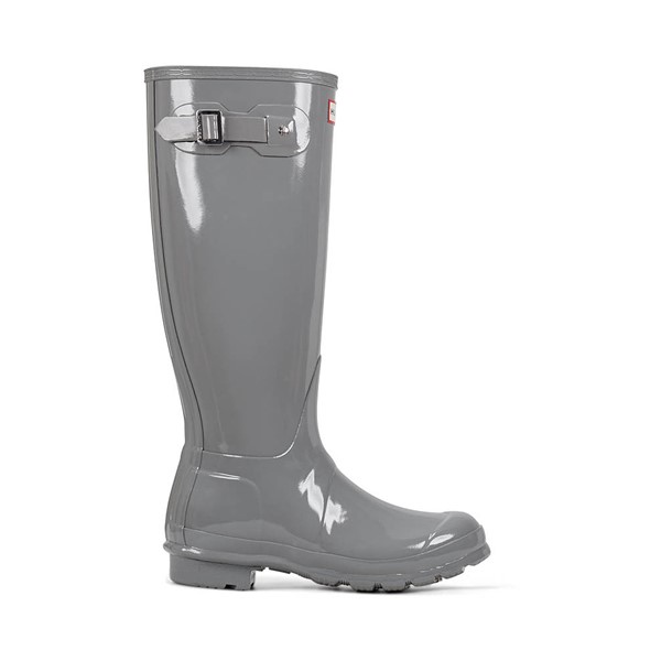 Womens Hunter Original Tall Gloss Rain Boot - Medium Gray