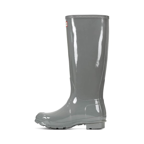 Womens Hunter Original Tall Gloss Rain Boot - Medium Gray