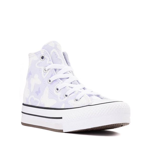 alternate view Converse Chuck Taylor All Star Lift High-Top Flocked Butterflies Sneaker - Little Kid - Blueberry IceALT5