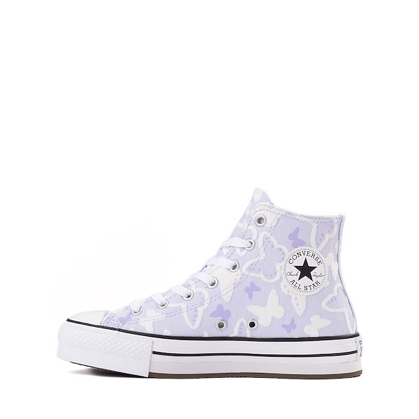 alternate view Converse Chuck Taylor All Star Lift High-Top Flocked Butterflies Sneaker - Big Kid - Blueberry IceALT1