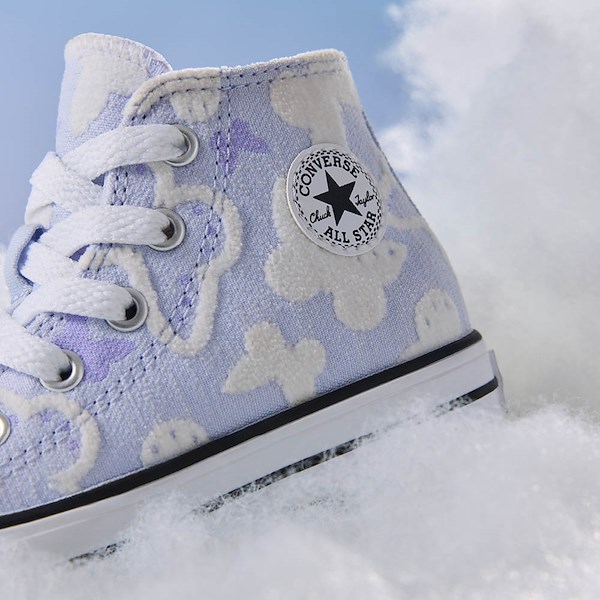 alternate view Converse Chuck Taylor All Star High-Top Flocked Butterflies Sneaker - Baby / Toddler - Blueberry IceALT1D