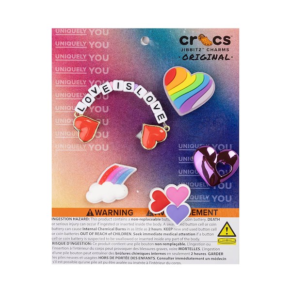 alternate view Crocs Jibbitz™ Love Shoe Charms 5 Pack - MulticolorALT2