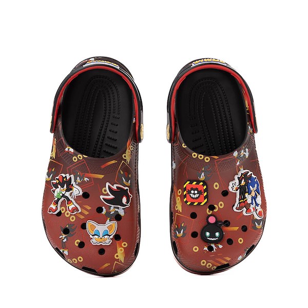 alternate view Sonic the Hedgehog™ x Crocs Classic Shadow Clog - Little Kid / Big Kid - Black / RedALT2