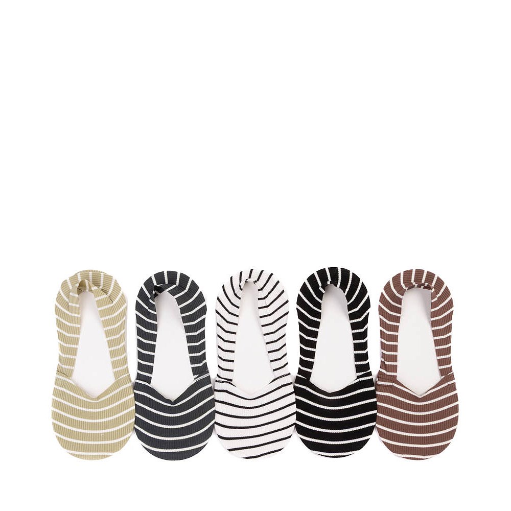 Womens Ribbed Striped Liners 5 Pack - Multicolor