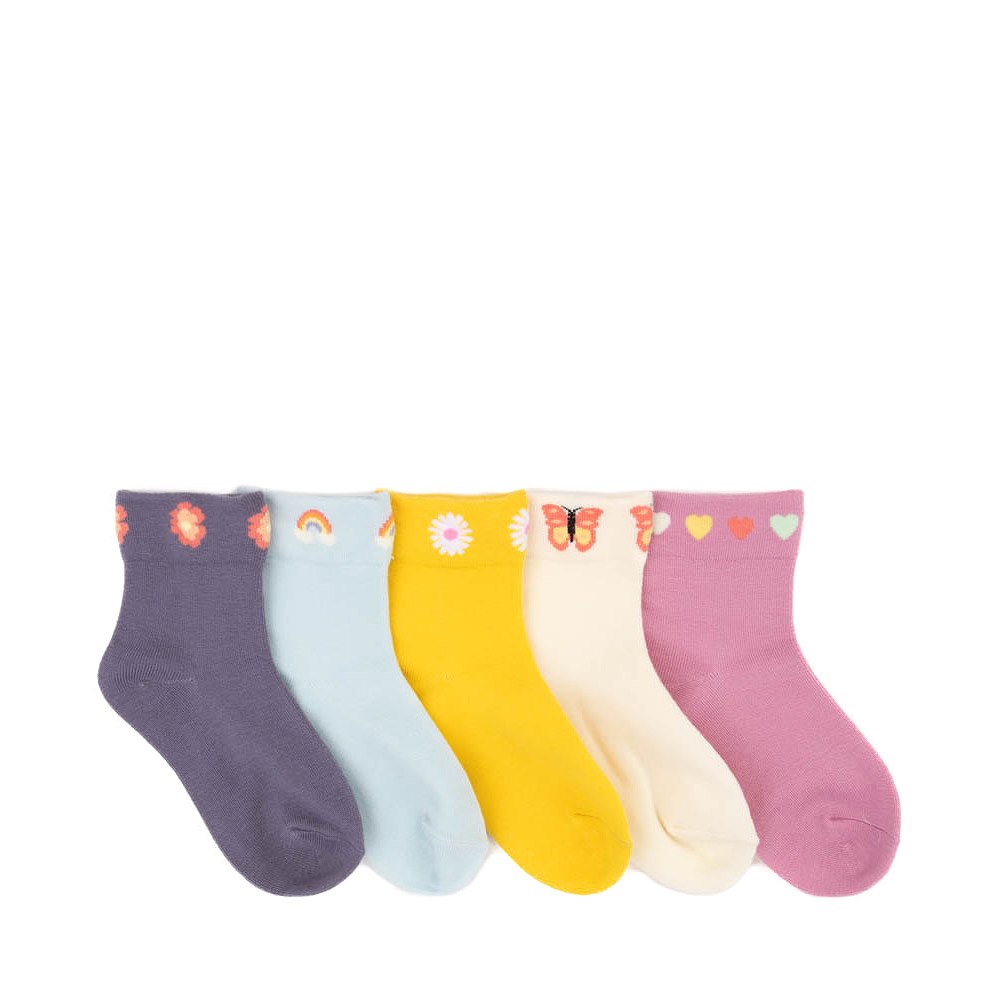 Spring Wide Welt Quarter Socks 5 Pack - Little Kid - Multicolor