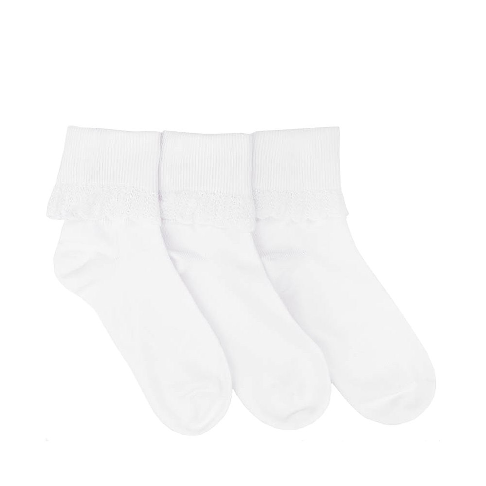 Womens Turn Cuff Lettuce Welt Quarter Socks 3 Pack - Multicolor