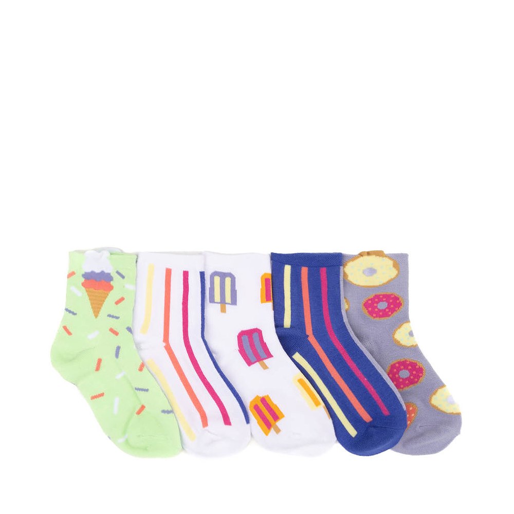 Ice Cream Tab Quarter Socks 5 Pack - Little Kid - Multicolor