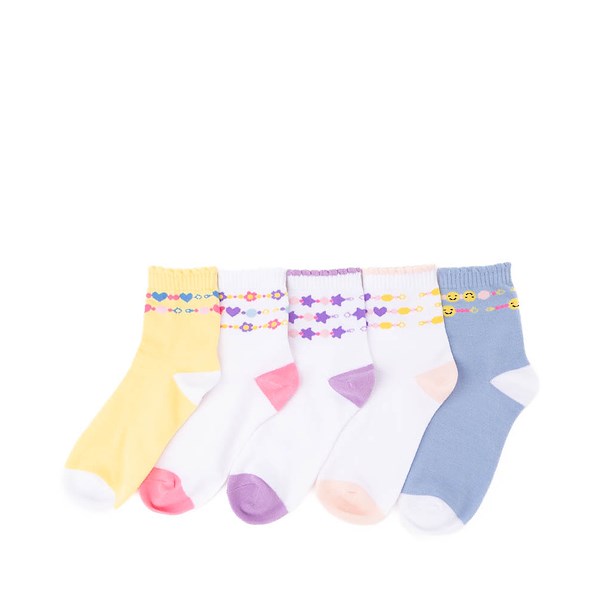 alternate view Friendship Bracelet Quarter Socks 5 Pack - Big Kid - MulticolorALT1