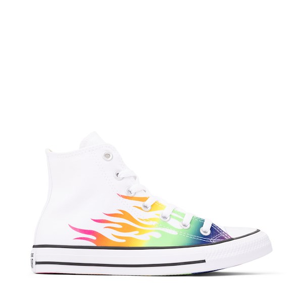 Converse Pride Chuck Taylor All Star High-Top Sneaker - White / Rainbow Flame