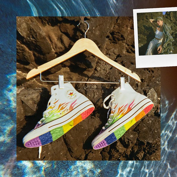alternate view Converse Pride Chuck Taylor All Star High-Top Sneaker - White / Rainbow FlameHERO