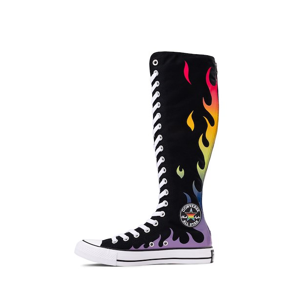 alternate view Converse Pride Chuck Taylor All Star XX-Hi Sneaker - Black / Rainbow FlameALT1