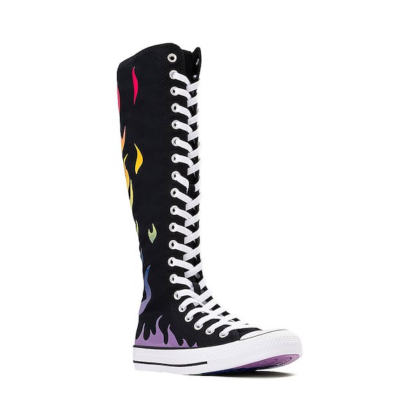 alternate view Converse Pride Chuck Taylor All Star XX-Hi Sneaker - Black / Rainbow FlameALT5