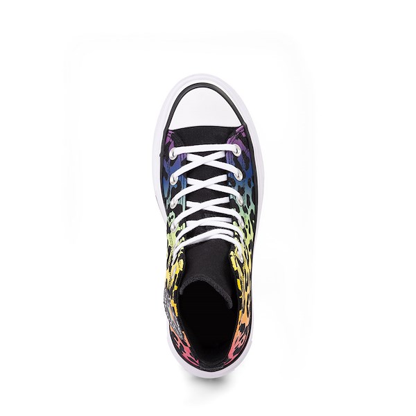 alternate view Converse Pride Chuck Taylor All Star Lift Double Stack High-Top Sneaker - Black / Rainbow LeopardALT2