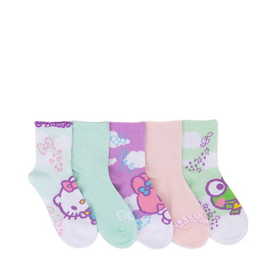 Hello Kitty&reg; Ruffle Half Crew Socks 5 Pack - Little Kid - Multicolor