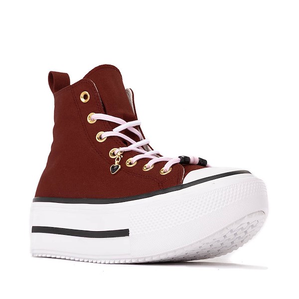alternate view Converse Chuck Taylor All Star Lift Double Stack Charms High-Top Sneaker - Bordeaux / PinkALT5