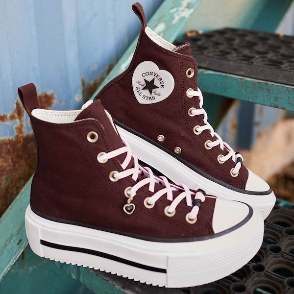 alternate view Converse Chuck Taylor All Star Lift Double Stack Charms High-Top Sneaker - Bordeaux / PinkHERO
