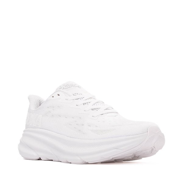 alternate view Womens HOKA Clifton 9 Athletic Shoe - White / WhiteALT5