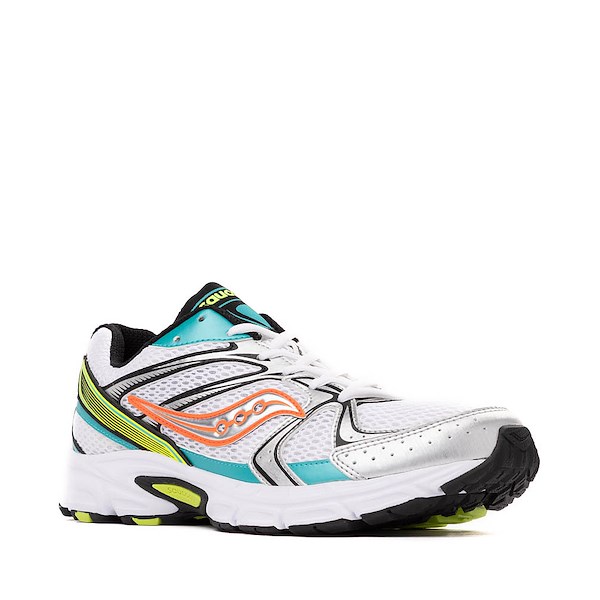 alternate view Saucony Ride Millennium Athletic Shoe - White / Mutant Green / OrangeALT5
