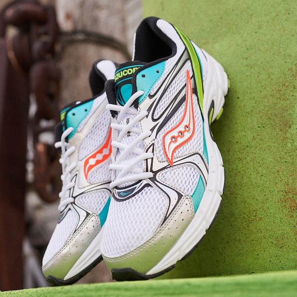 alternate view Saucony Ride Millennium Athletic Shoe - White / Mutant Green / OrangeHERO