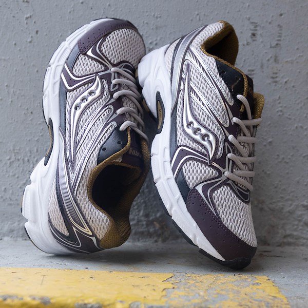 alternate view Saucony Ride Millennium Athletic Shoe - Grey / WineHERO-2