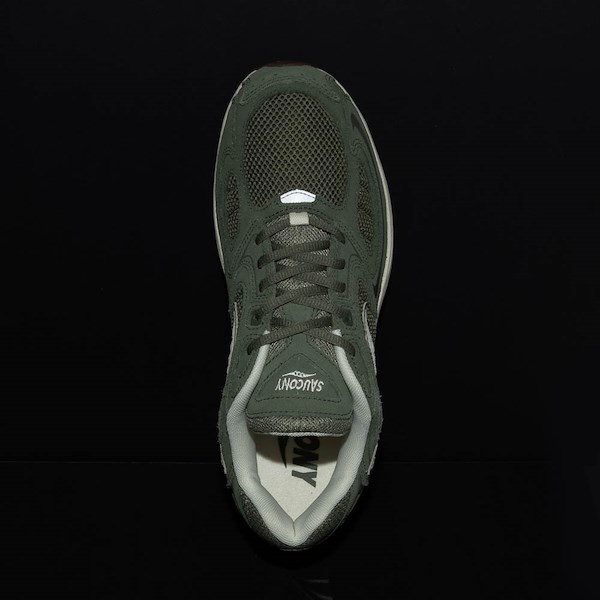 alternate view Saucony Grid Jazz 9 Athletic Shoe - Olive / Off WhiteALT2B