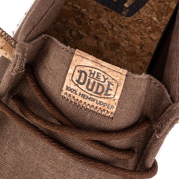 alternate view Mens HEYDUDE Wally Hemp Slip-On Casual Shoe - ChocolateALT2B