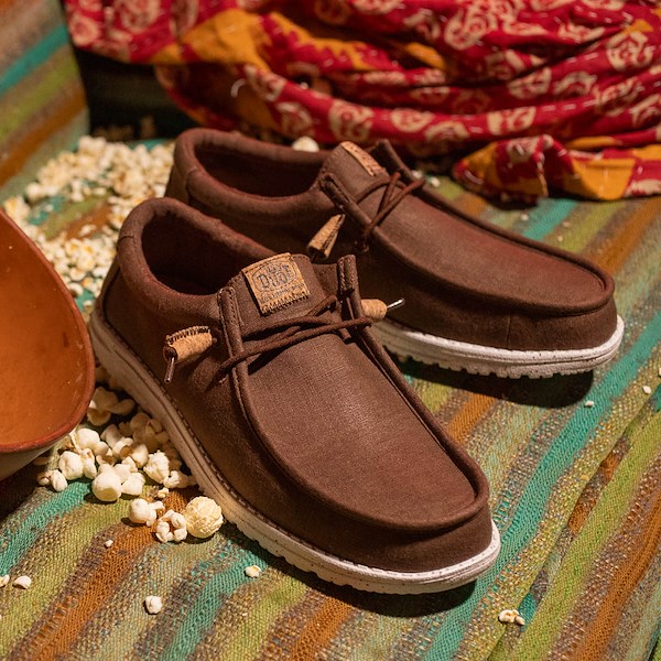 alternate view Mens HEYDUDE Wally Hemp Slip-On Casual Shoe - ChocolateHERO