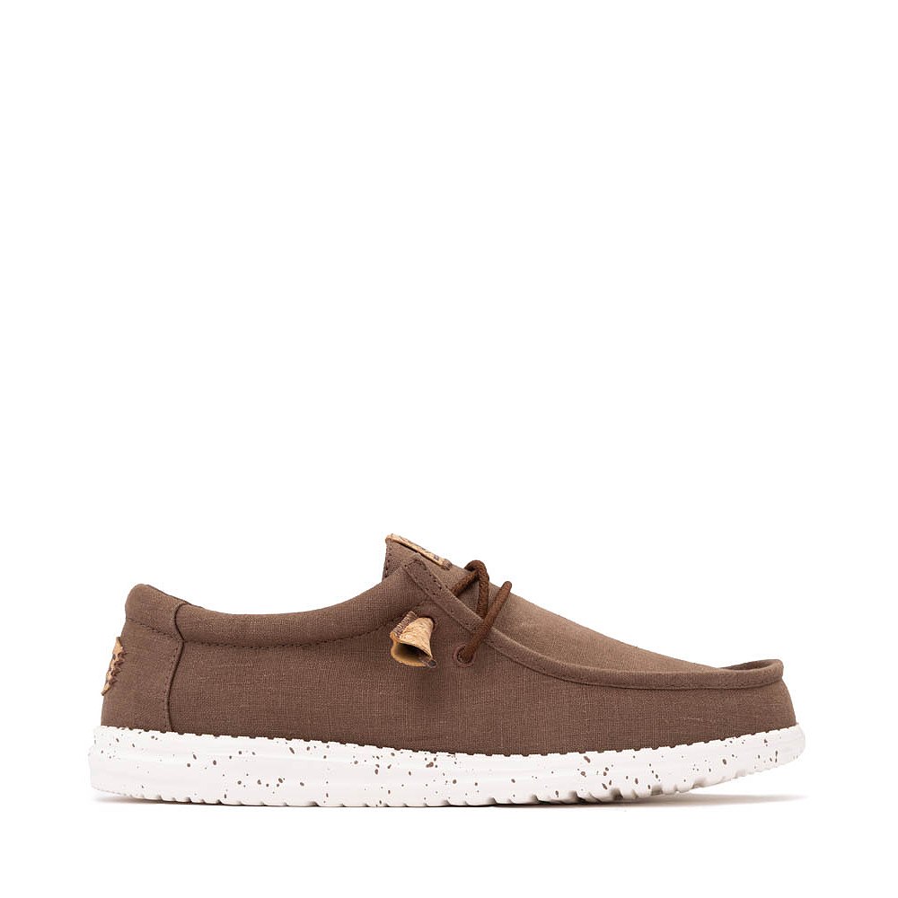Mens HEYDUDE Wally Hemp Slip-On Casual Shoe - Chocolate