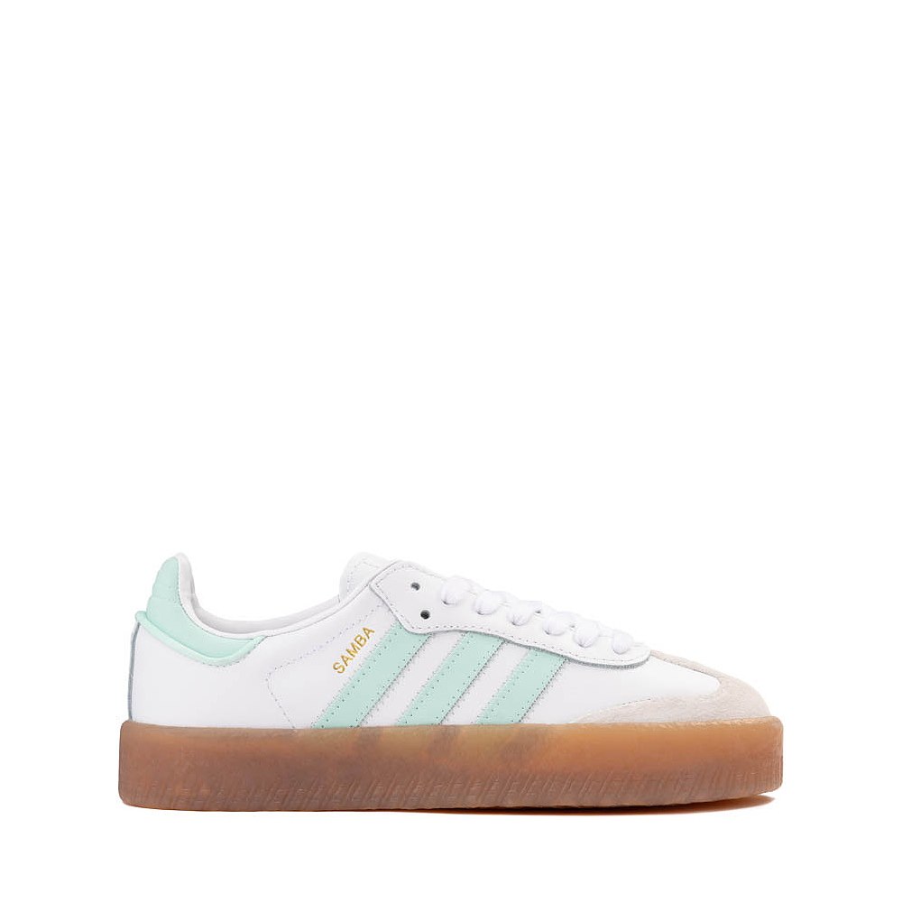 adidas Sambae Athletic Shoe - Big Kid - White / Clear Mint / Gold