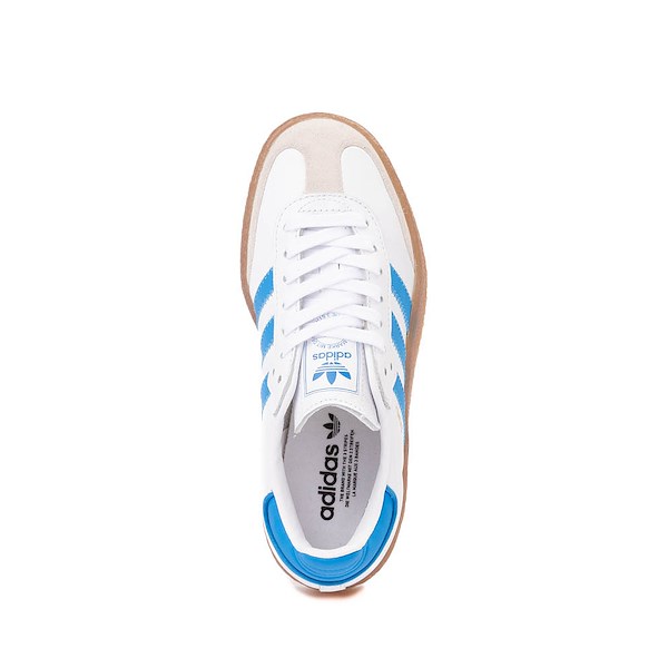 alternate view adidas Sambae Athletic Shoe - Big Kid - White / Bright Blue / GoldALT2