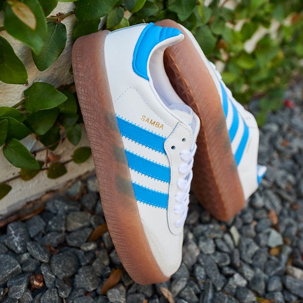 alternate view adidas Sambae Athletic Shoe - Big Kid - White / Bright Blue / GoldHERO