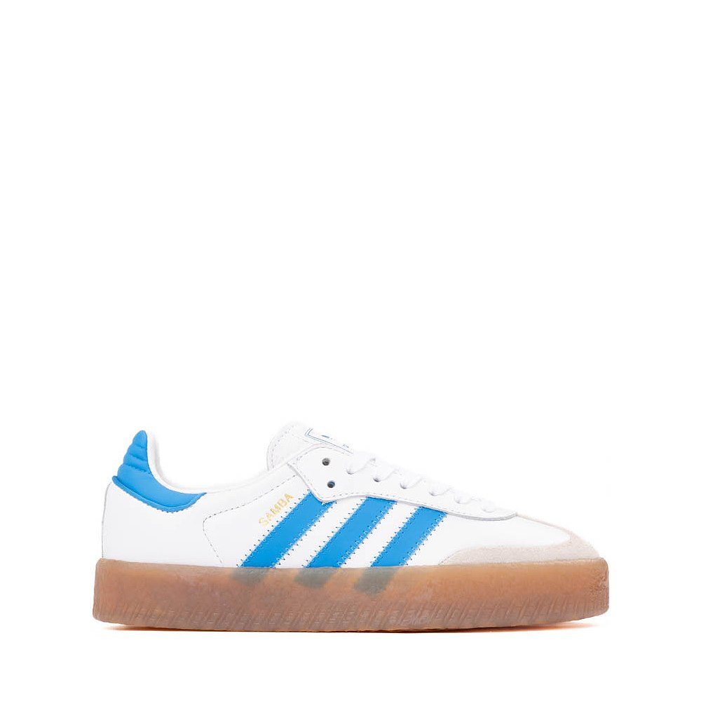 adidas Sambae Athletic Shoe - Big Kid - White / Bright Blue / Gold