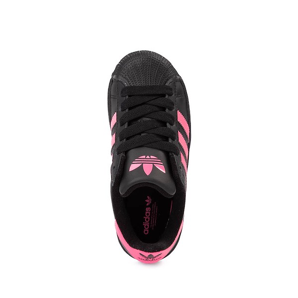 alternate view adidas Superstar II Athletic Shoe - Little Kid - Black / Lucid PinkALT2