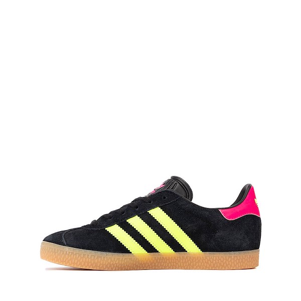 alternate view adidas Gazelle Athletic Shoe - Big Kid - Core Black / Signal Green / Shock PinkALT1