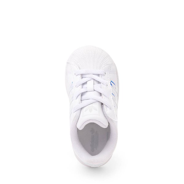 alternate view adidas Superstar II Comfort Closure Elastic Lace Athletic Shoe - Baby / Toddler - White / Halo BlueALT2