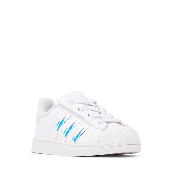 alternate view adidas Superstar II Comfort Closure Elastic Lace Athletic Shoe - Baby / Toddler - White / Halo BlueALT5