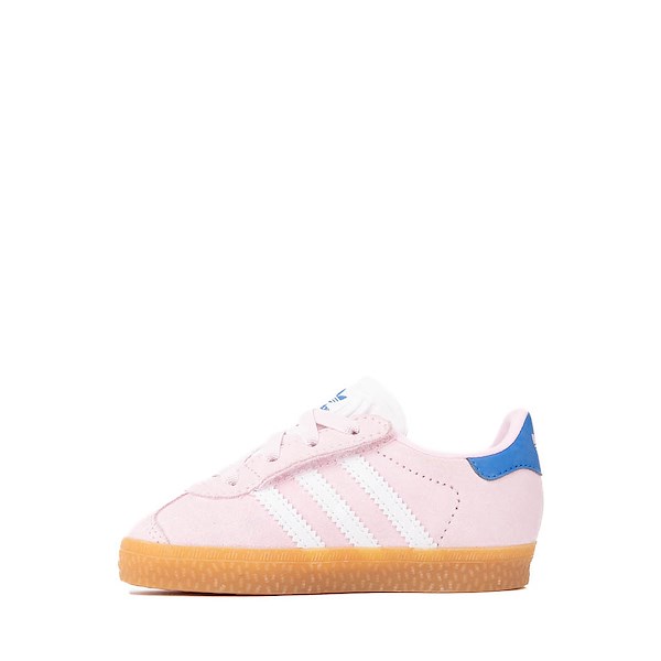 alternate view adidas Gazelle Comfort Closure Elastic Lace Athletic Shoe - Baby / Toddler - Clear Pink / Cloud White / BluebirdALT1