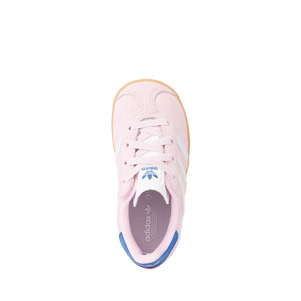 alternate view adidas Gazelle Comfort Closure Elastic Lace Athletic Shoe - Baby / Toddler - Clear Pink / Cloud White / BluebirdALT2