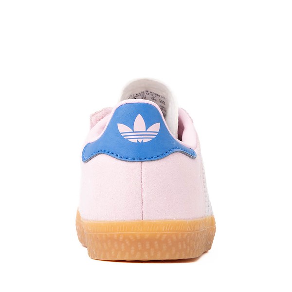 alternate view adidas Gazelle Comfort Closure Elastic Lace Athletic Shoe - Baby / Toddler - Clear Pink / Cloud White / BluebirdALT4
