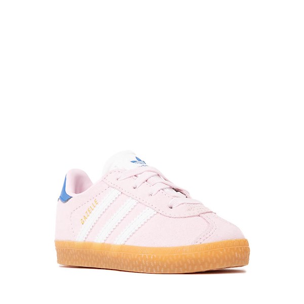 alternate view adidas Gazelle Comfort Closure Elastic Lace Athletic Shoe - Baby / Toddler - Clear Pink / Cloud White / BluebirdALT5