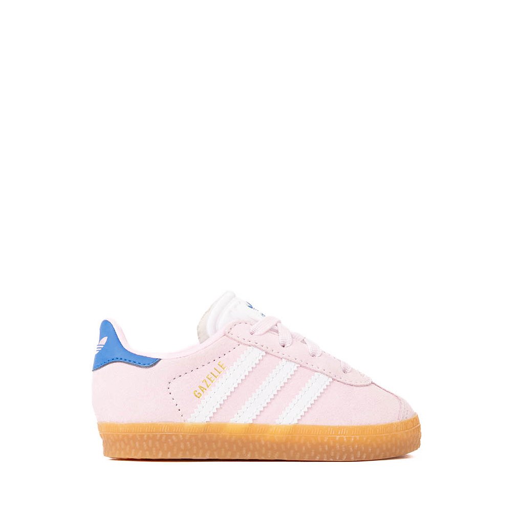 adidas Gazelle Comfort Closure Elastic Lace Athletic Shoe - Baby / Toddler - Clear Pink / Cloud White / Bluebird