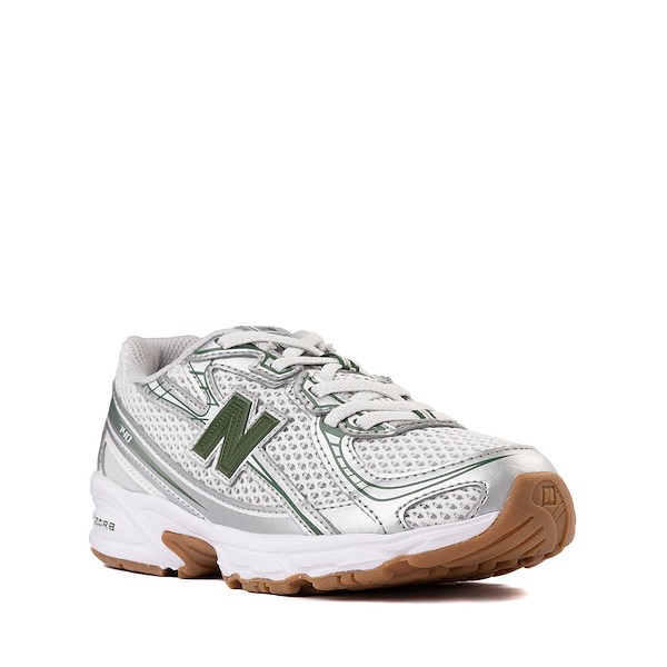 alternate view New Balance 740 Athletic Shoe - Little Kid - Silver Metallic / Alpine GreenALT5