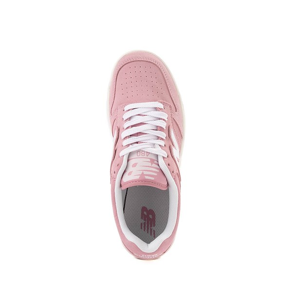 alternate view New Balance 480 Athletic Shoe - Big Kid - White / Pink TaffyALT2